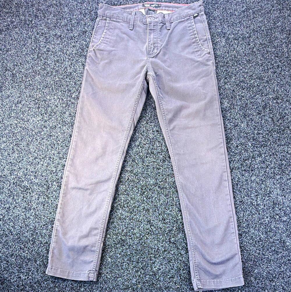 VANS Authentic Chino Men's Slim Tapered Pants Gray 30 Twill Stretch